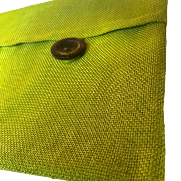 Vintage Large Chartreuse Button Detail Pillow Cover - Picture 3 of 4